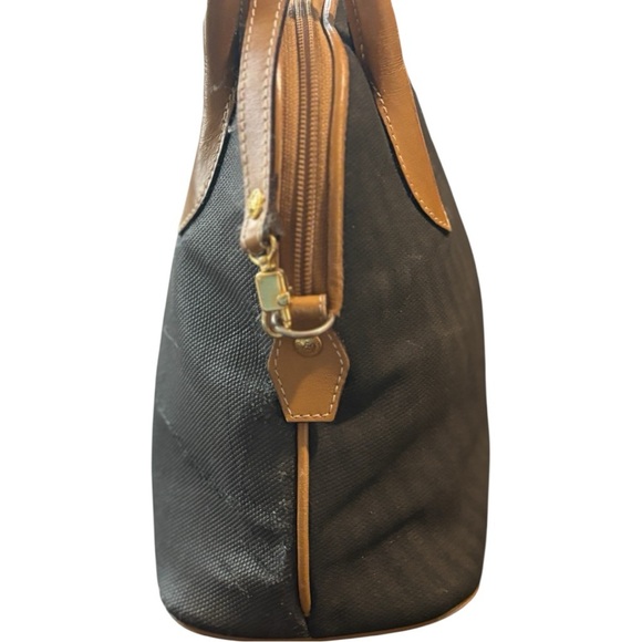 Fendi Vintage Pequín Striped Canvas & Leather Dome Satchel Crossbody Bag - Picture 5 of 14